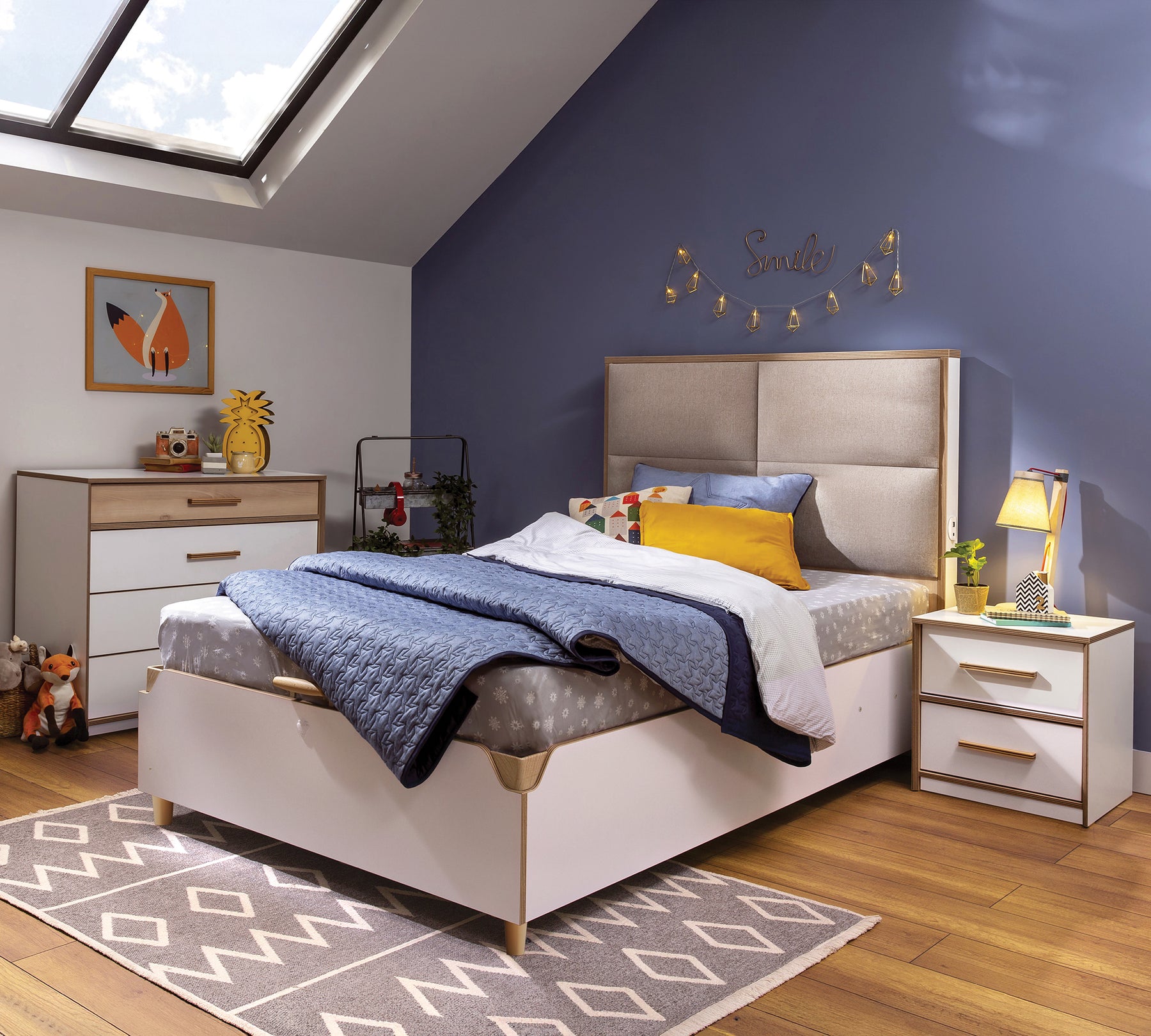 20.50.1711.00-01_1800x1800 Modera Fabric Headed Bed with Base 100x200cm - Image 1