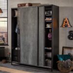 Dark Metal Sliding Wardrobe