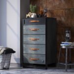 Dark Metal Tall Dresser