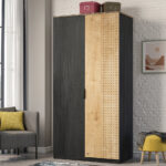 Black 2 Doors Wardrobe
