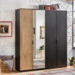 Black 4 Doors Wardrobe