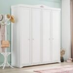 Rustic White 4 Door Wardrobe