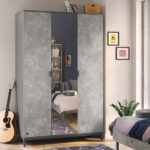 Space Gray 3 Doors Wardrobe