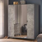 Space Gray 4 Doors Wardrobe
