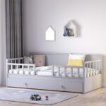 Baby Mino Day Bed without Roof 100x200cm with Grey Pull Out Bed 90x190cm
