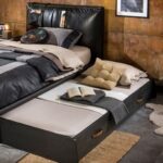 Dark Metal Pull Out Bed 90x190cm