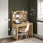 Mocha Small Study Desk with Small Study Unit