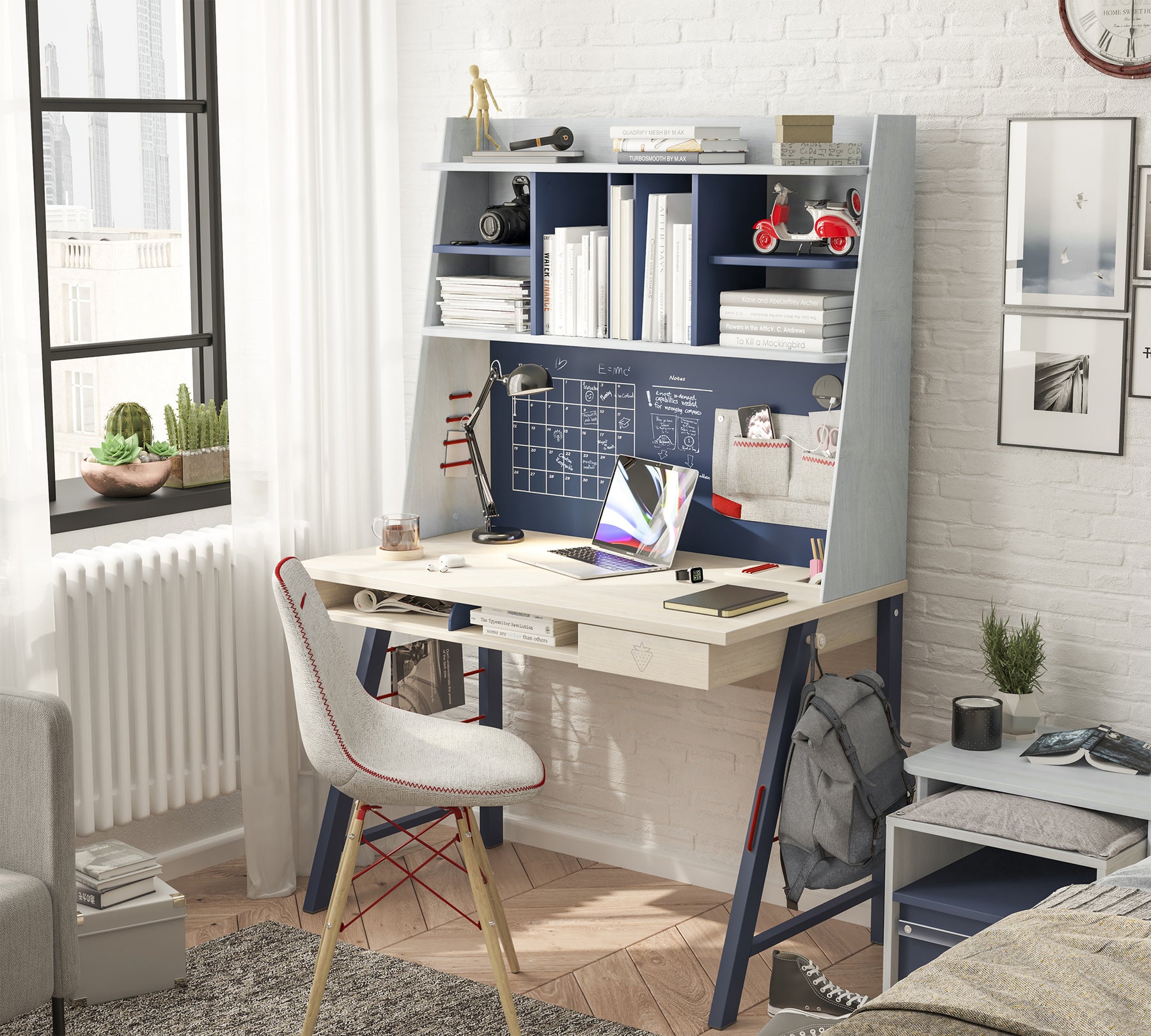 20.40.1107.00-01_1800x1800 Trio Medium Study Desk with Tall Unit - Image 1