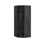 Dark Metal Corner Wardrobe with Glass Door