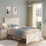 Varia Cream Flat Headboard Bed 100x200cm