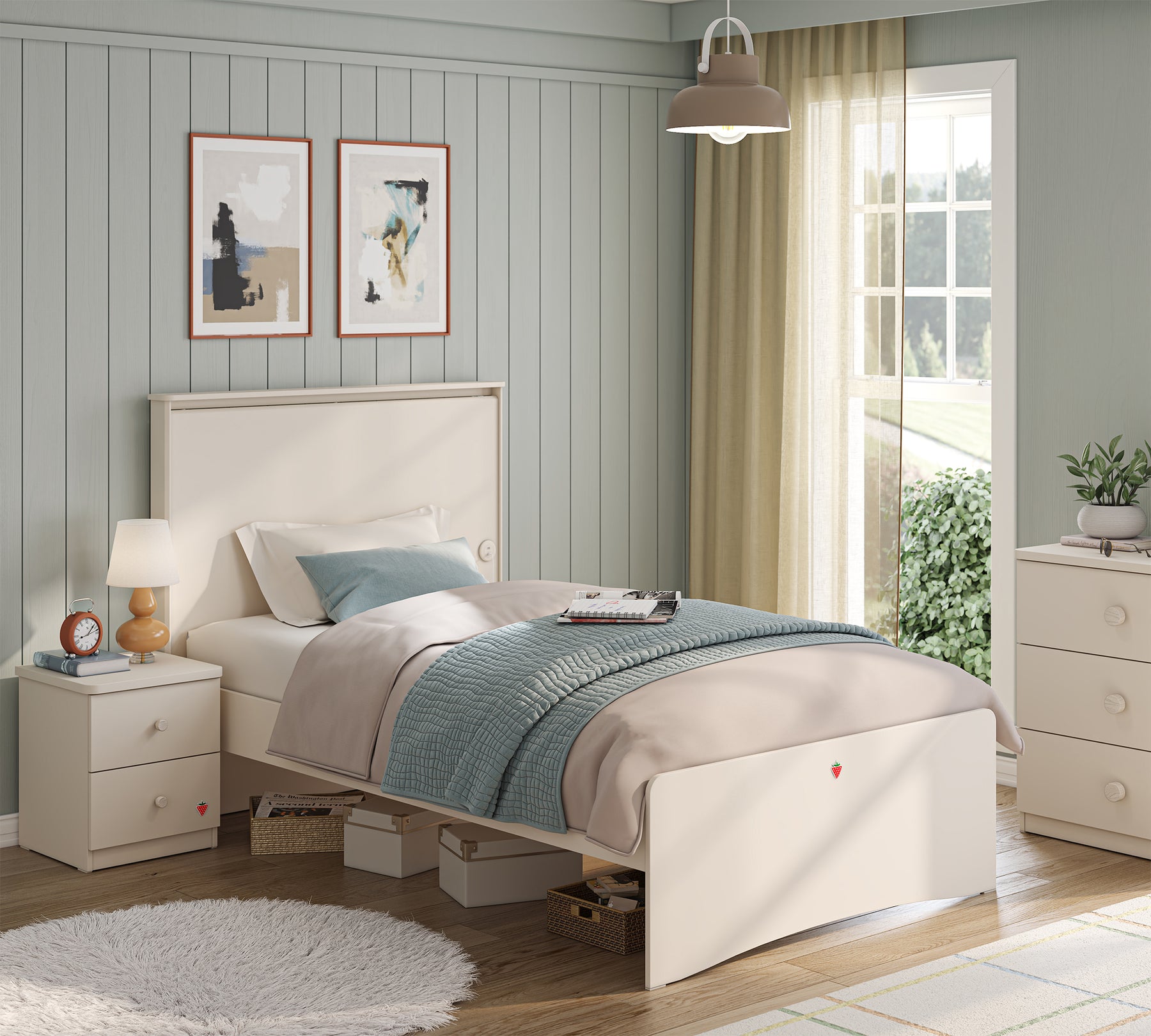 20.89.1303.00-01_1800x1800 Varia Cream Flat Headboard Bed 120x200cm - Figura 1