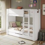 Varia White Small Bunk Bed 90x200cm with Pull-Out Bed